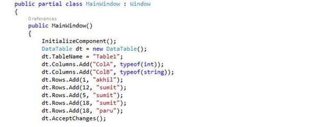 Data table in my WPF